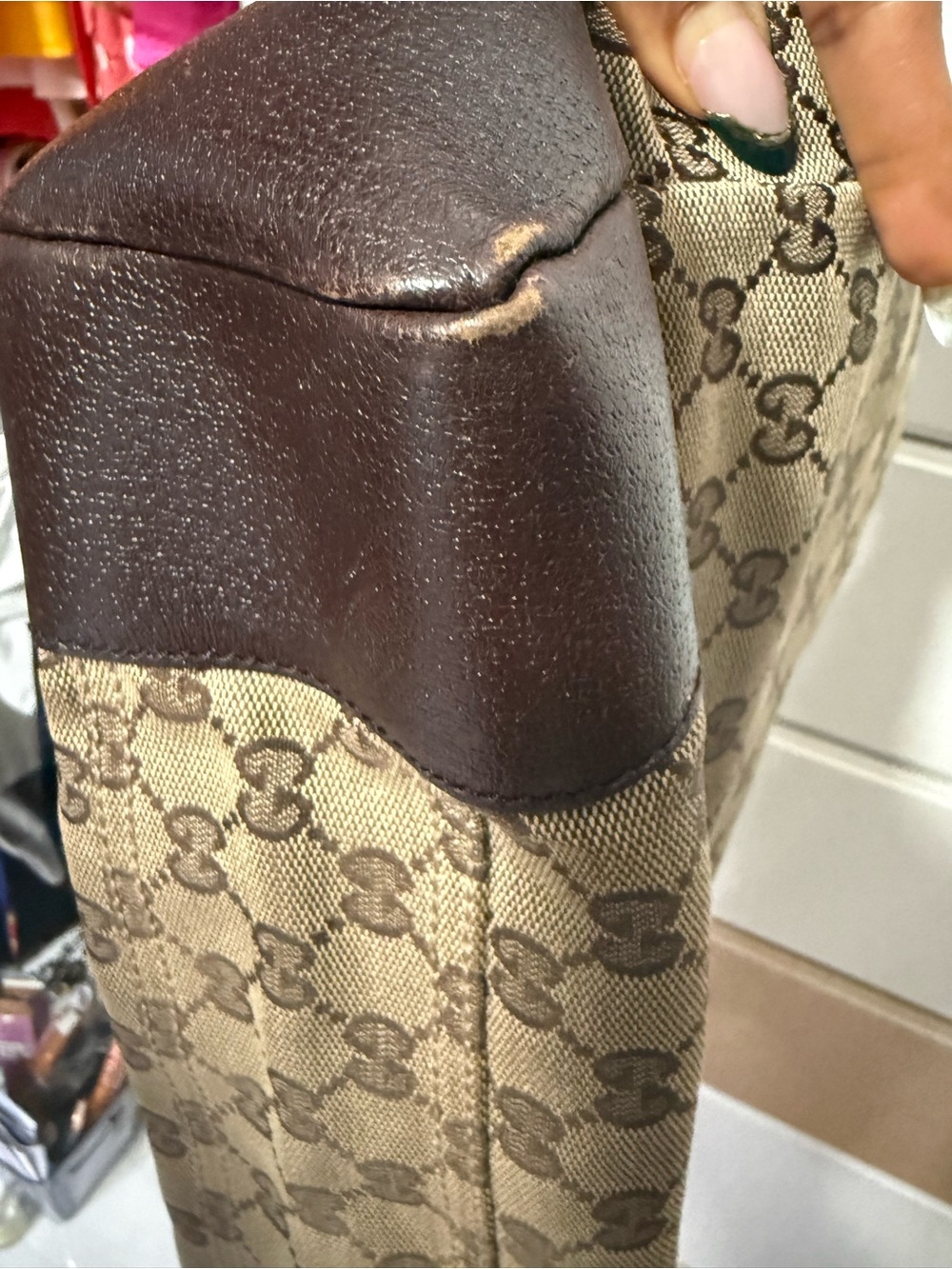 Gucci Beige and Dark Brown GG Monogram Crossbody - Picture 7 of 11